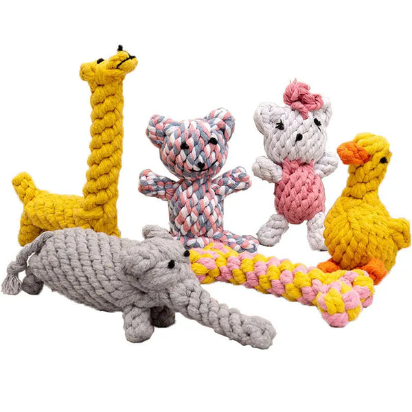 Cotton Rope Dog Chew Toy - Fun Shapes for Small & Medium Dogs