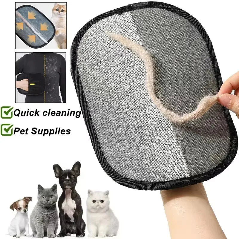 Pet Hair Remover Grooming Gloves - Reusable Double-Sided