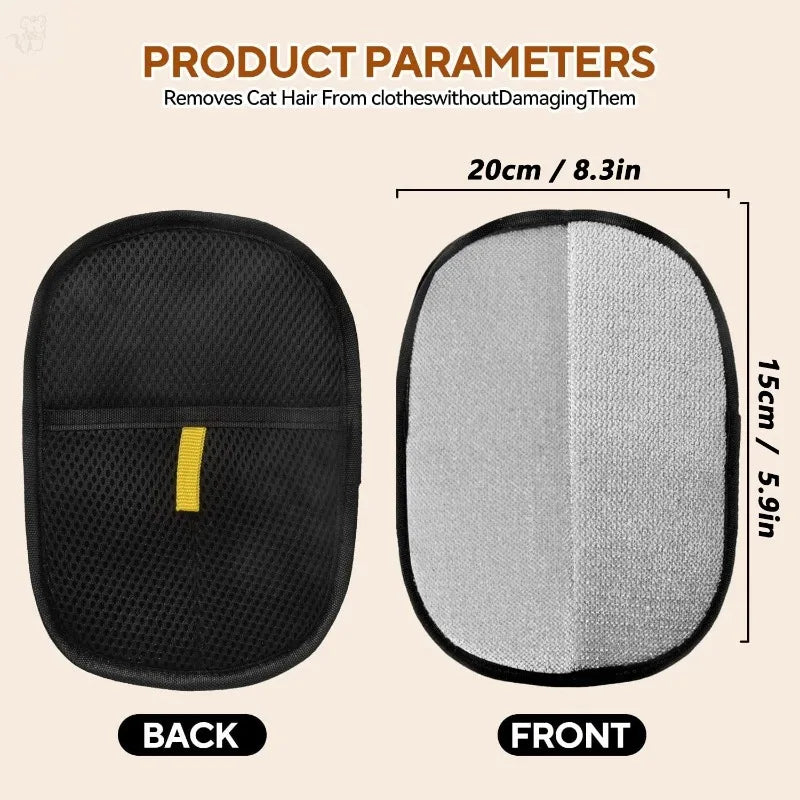 Pet Hair Remover Grooming Gloves - Reusable Double-Sided
