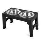 Elevated Dog Feeder - Adjustable Stand, Stainless Steel Bowls