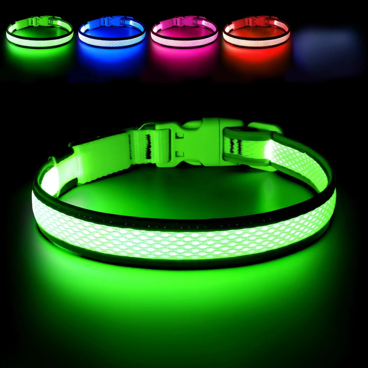 USB Rechargeable LED Dog Collar - Nighttime Safety Collar