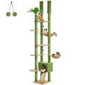 Floor-to-Ceiling Cat Tree with Condo and Basket Bed - 91-99 in