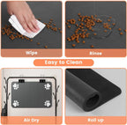 Absorbent Pet Feeding Mat - Non-Slip Placemat for Pet Bowls