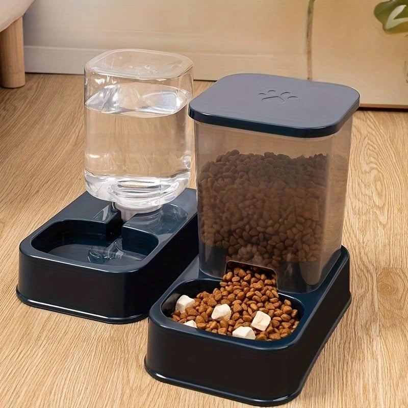 Small Gravity Cat Feeder and Waterer Set - 1.2 L Water Tank