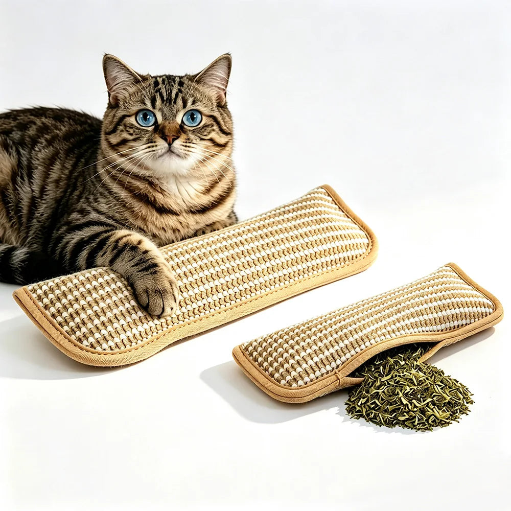 Catnip Pillow Kicker Toy - Natural Sisal Cat Toy with Catnip