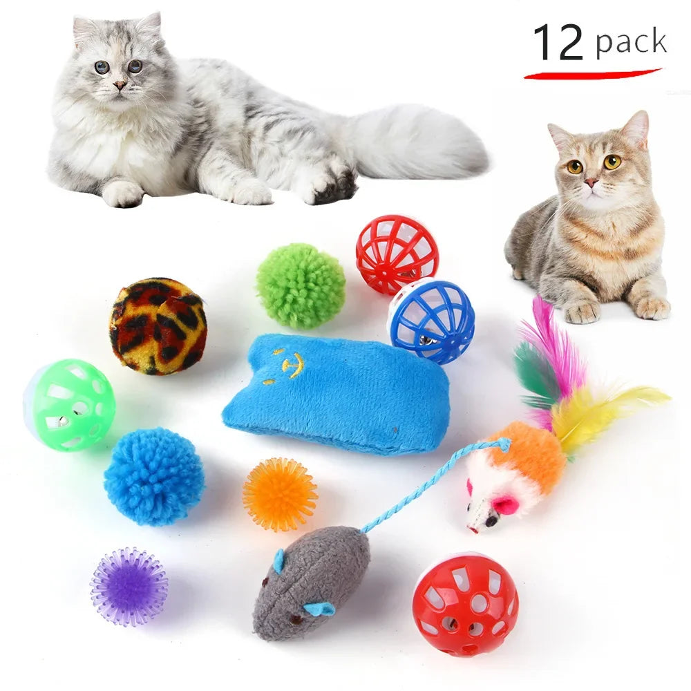 Cat Toy Variety Pack - 12 to 20 Pieces with Mice and Balls