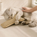 Catnip Pillow Kicker Toy - Natural Sisal Cat Toy with Catnip