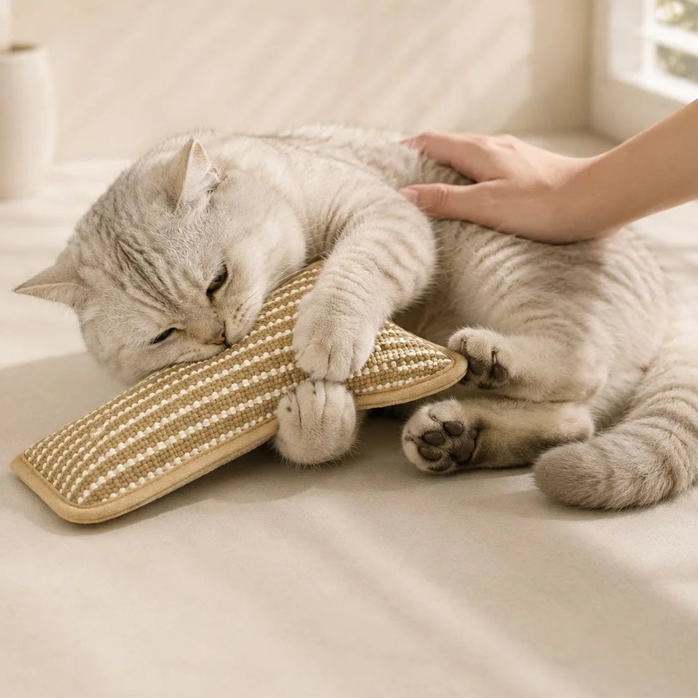 Catnip Pillow Kicker Toy - Natural Sisal Cat Toy with Catnip