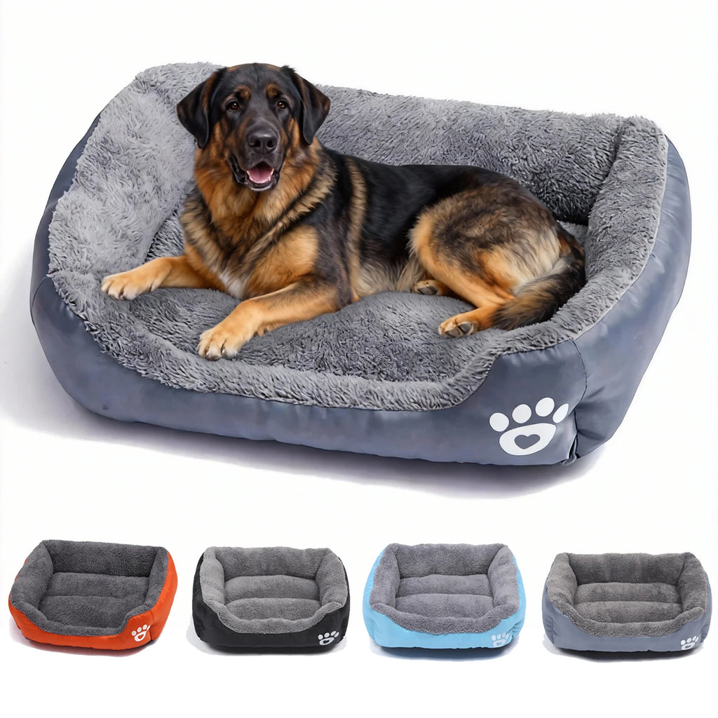 Plush Dog Cushion Bed - Machine Washable Mat for Dogs & Cats