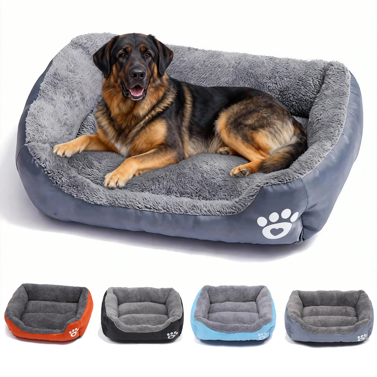 Plush Dog Cushion Bed - Machine Washable Mat for Dogs & Cats