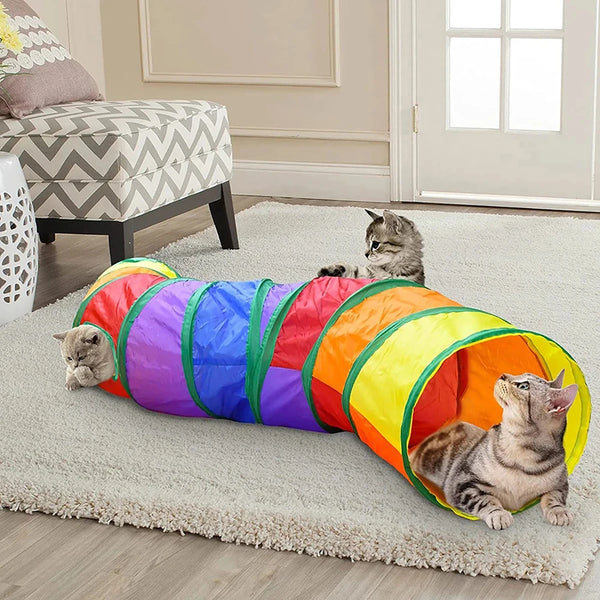 Foldable Cat Tunnel - Splittable Play Tube for Cats & Kittens