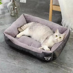 Plush Dog Cushion Bed - Machine Washable Mat for Dogs & Cats