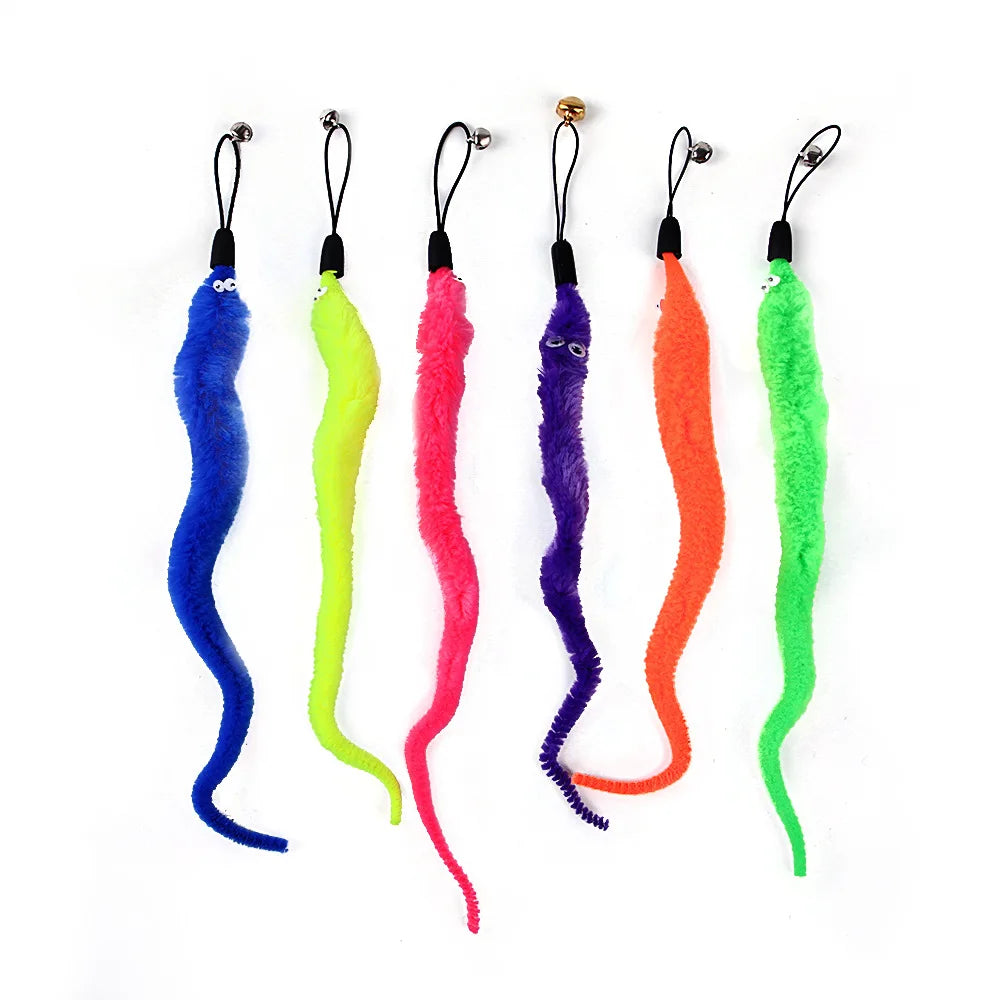 Cat Wand Replacement Heads - 9 Pack with Feathers and Bells