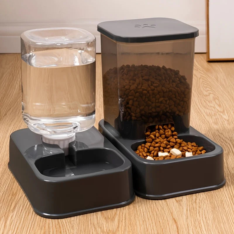 Small Gravity Cat Feeder and Waterer Set - 1.2 L Water Tank
