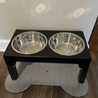 Elevated Dog Feeder - Adjustable Stand, Stainless Steel Bowls