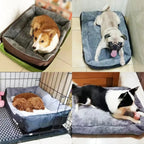 Plush Dog Cushion Bed - Machine Washable Mat for Dogs & Cats