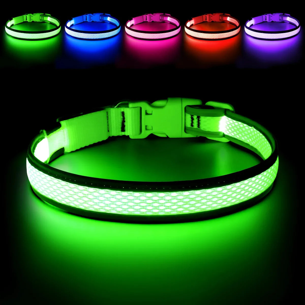 USB Rechargeable LED Dog Collar - Nighttime Safety Collar