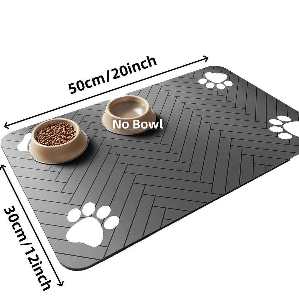 Absorbent Pet Feeding Mat - Non-Slip Placemat for Pet Bowls