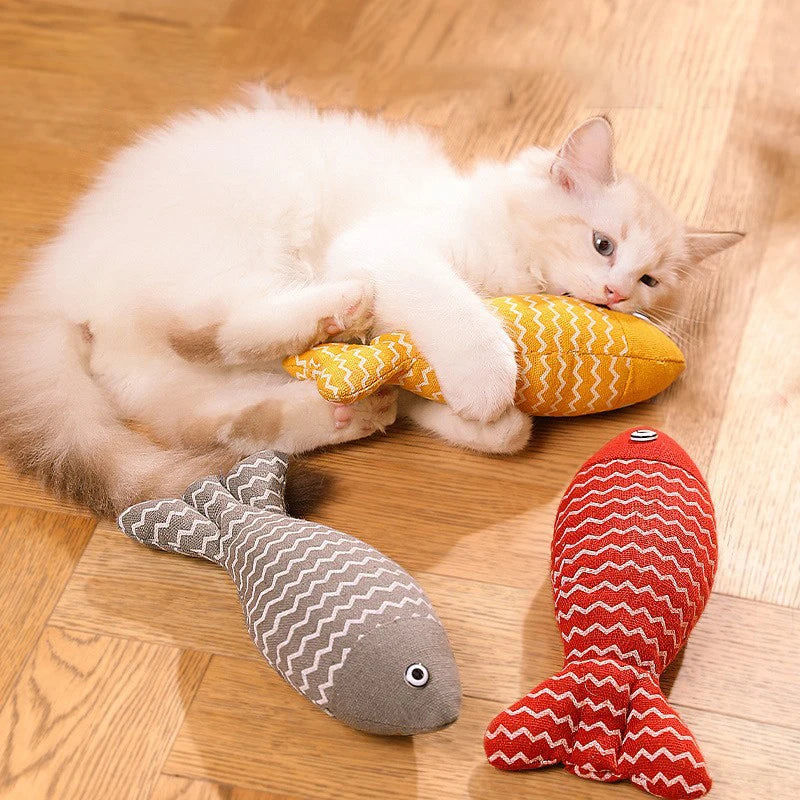 Fish Kicker Cat Toy - Cloth Fish Pillow for Cats, 3 Designs