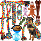 7-Piece Rope Dog Toy Set - Durable Polyester Knot Chew Toys