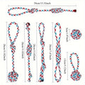 7-Piece Rope Dog Toy Set - Durable Polyester Knot Chew Toys