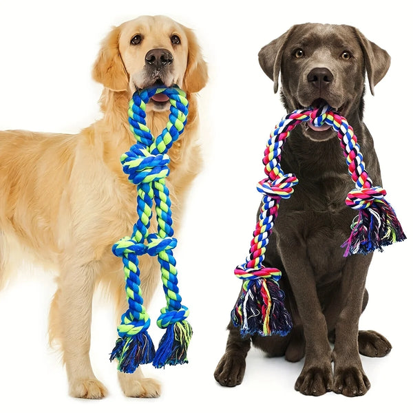 Knot Rope Dog Toy for Tug of War - Linen Chew Toy for Dogs