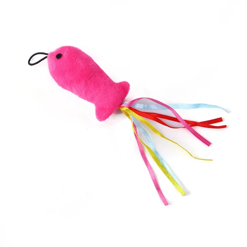 Cat Wand Replacement Heads - 9 Pack with Feathers and Bells