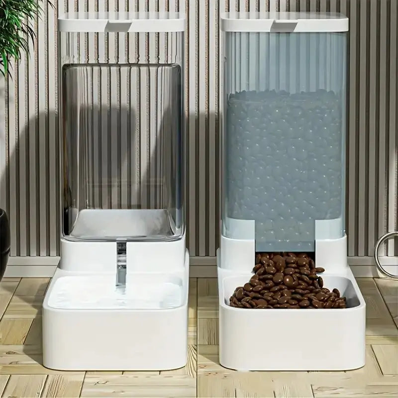 Gravity Pet Feeder & Water Dispenser - Plastic for Dogs & Cats