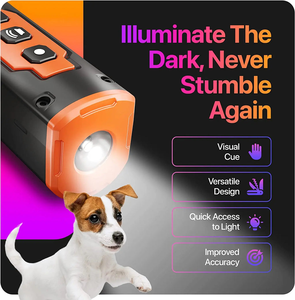 Ultrasonic Dog Bark Deterrent - Rechargeable Training Device