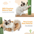 Cactus Floor-to-Ceiling Cat Tree - 5 Levels, 90-108 in Tall