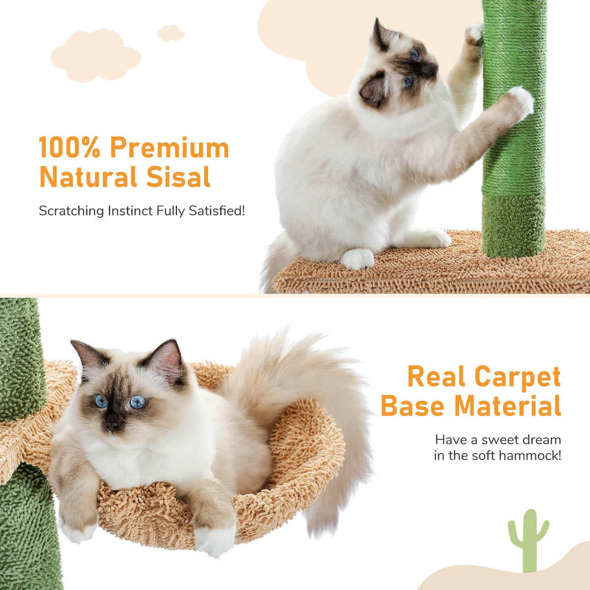 Cactus Floor-to-Ceiling Cat Tree - 5 Levels, 90-108 in Tall