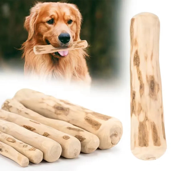 Natural Coffee Wood Dog Chew Stick - Long-Lasting Chew Toy