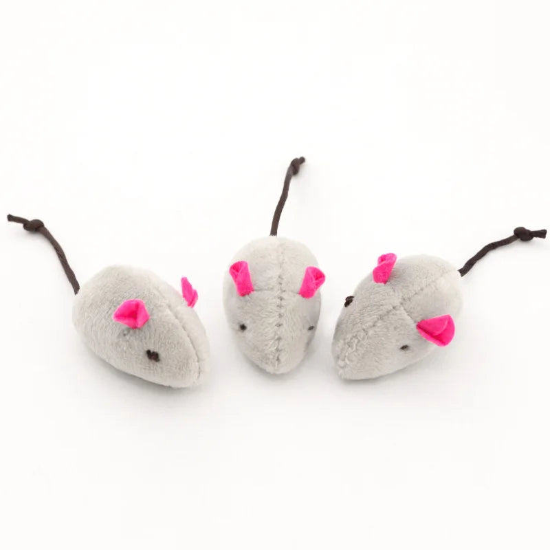 Cat Mouse Toys - Packs of 12, 24 or 50 Cloth Mice for Cats