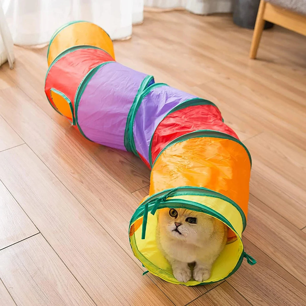 Foldable Cat Tunnel - Splittable Play Tube for Cats & Kittens