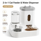 2-in-1 Gravity Pet Feeder and Waterer Station for Cats & Dogs