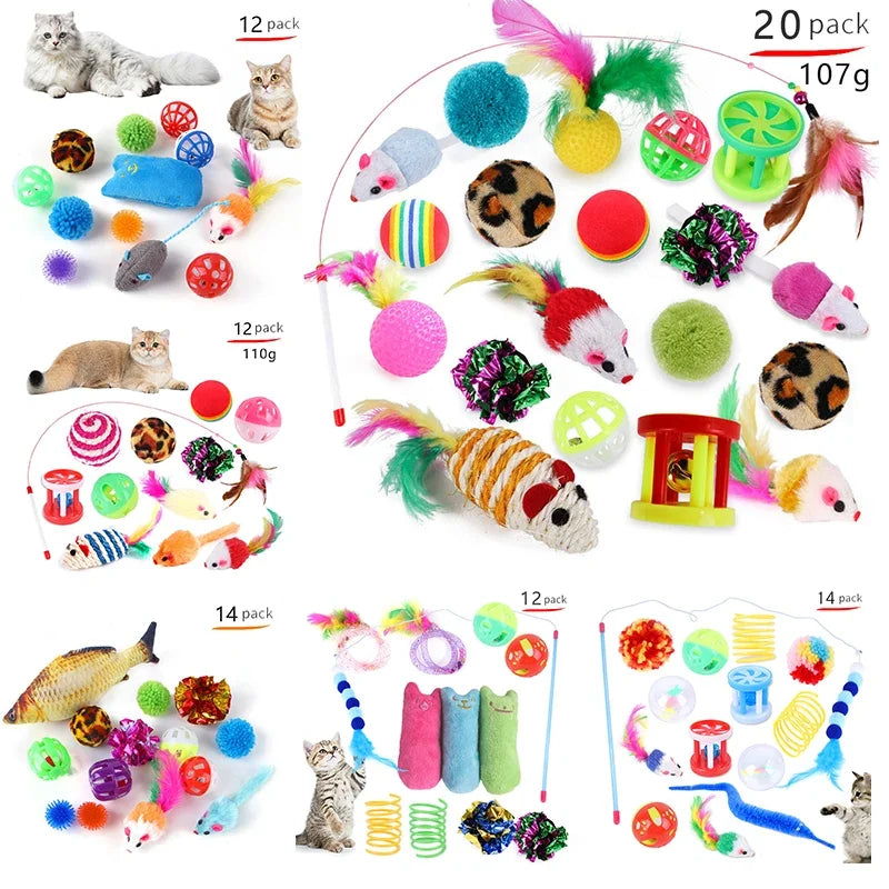Cat Toy Variety Pack - 12 to 20 Pieces with Mice and Balls