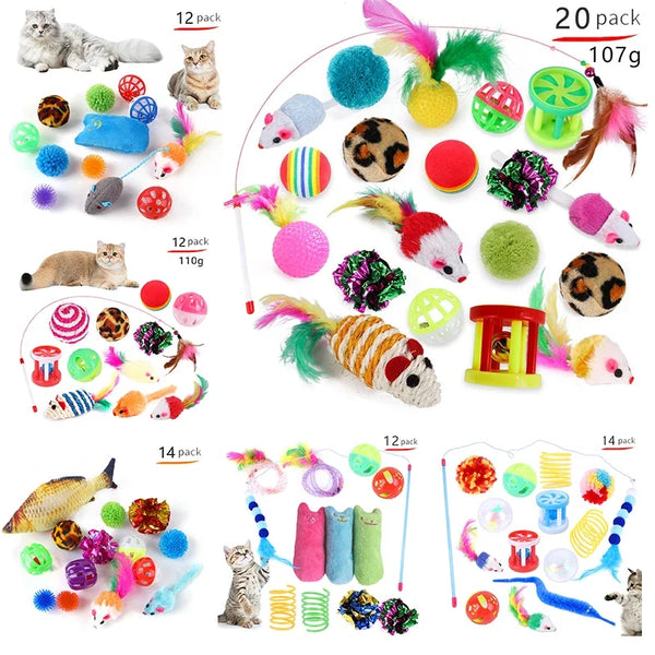 Cat Toy Variety Pack - 12 to 20 Pieces with Mice and Balls