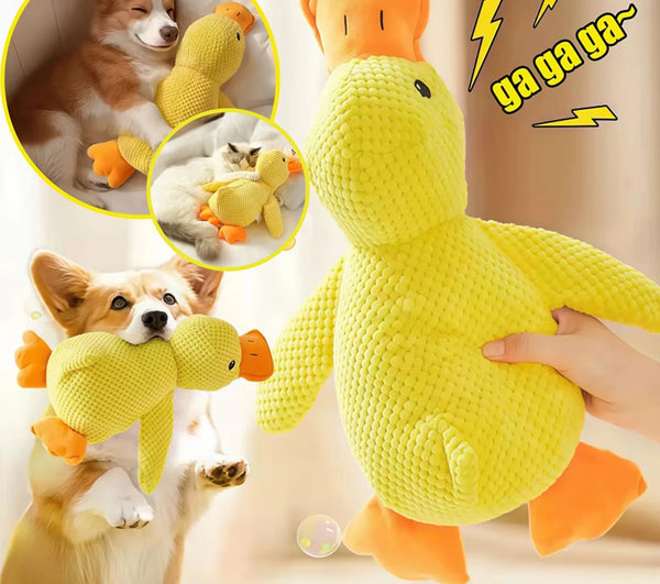 Plush Duck Dog Toy - Quacking Sound for Small & Large Dogs