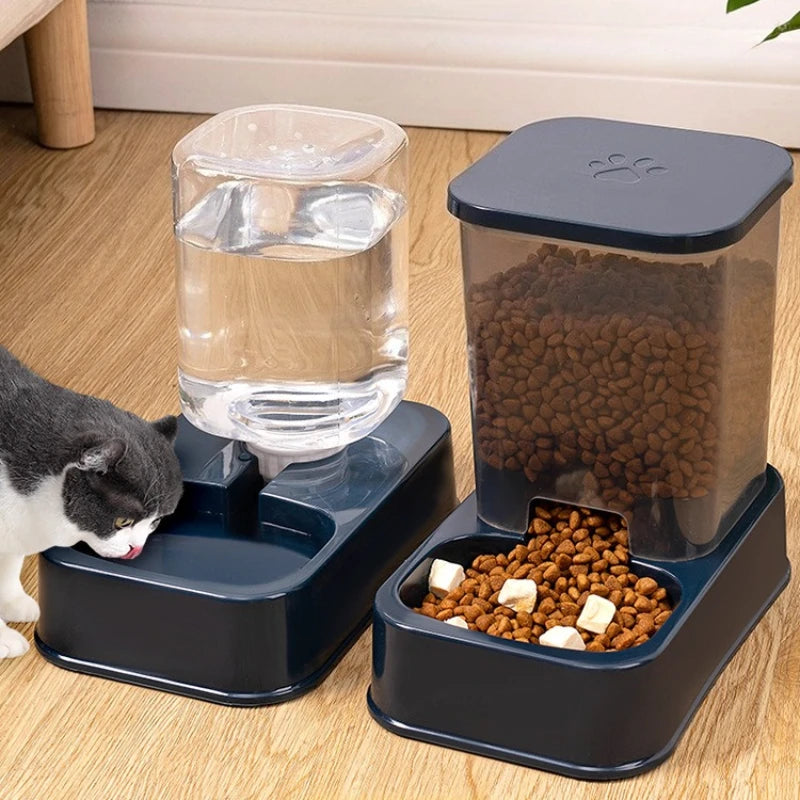 Small Gravity Cat Feeder and Waterer Set - 1.2 L Water Tank