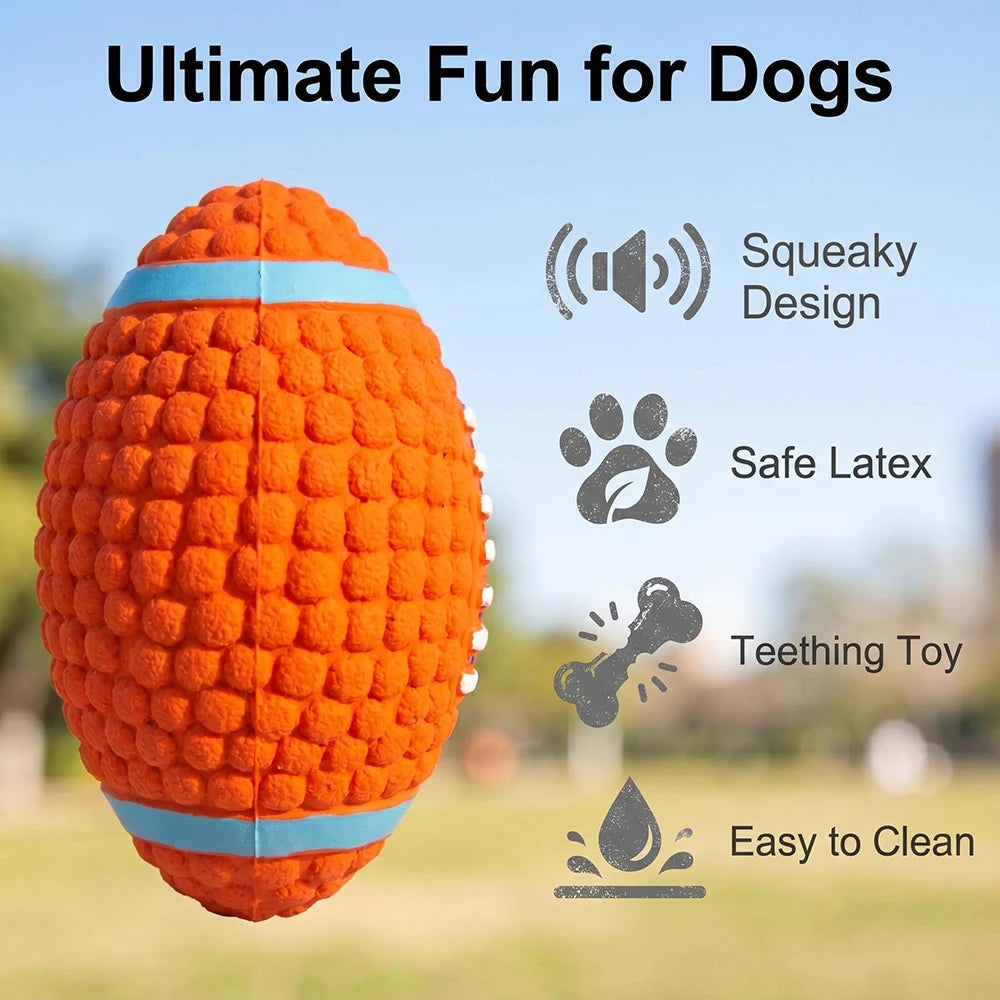 Squeaky Dog Toy Balls - Volleyball, Rugby & Football Styles